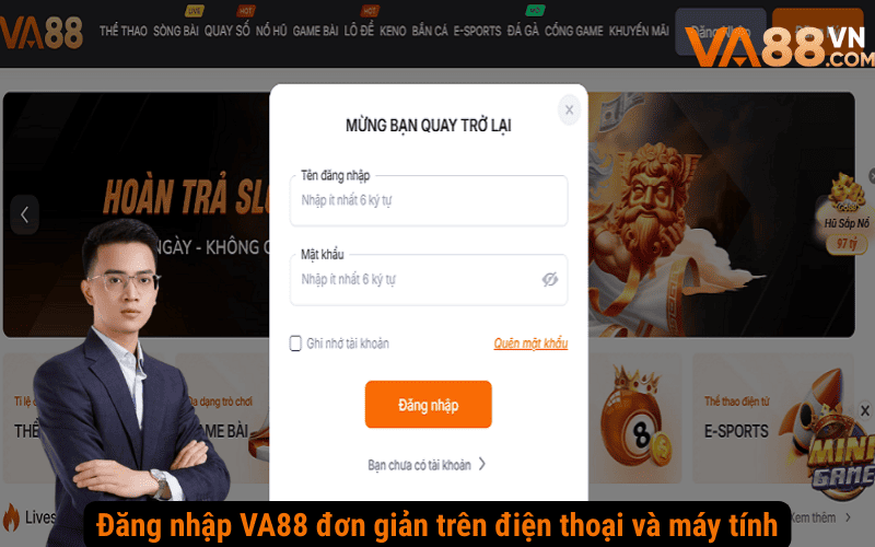 Đăng nhập VA88 đơn giản trên điện thoại và máy tính