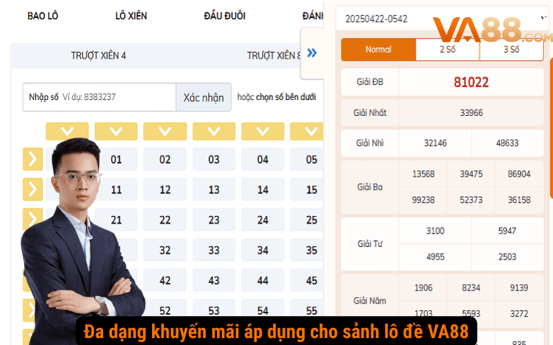Đa dạng khuyến mãi áp dụng cho sảnh lô đề VA88