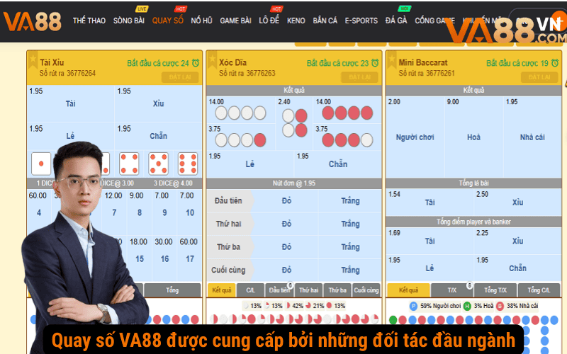 Quay số VA88 được cung cấp bởi những đối tác đầu ngành