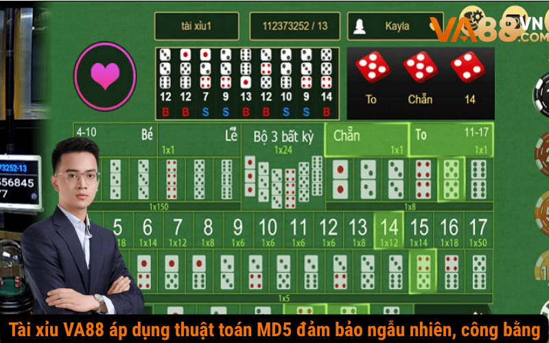 Tài xỉu VA88 áp dụng thuật toán MD5 đảm bảo ngẫu nhiên, công bằng